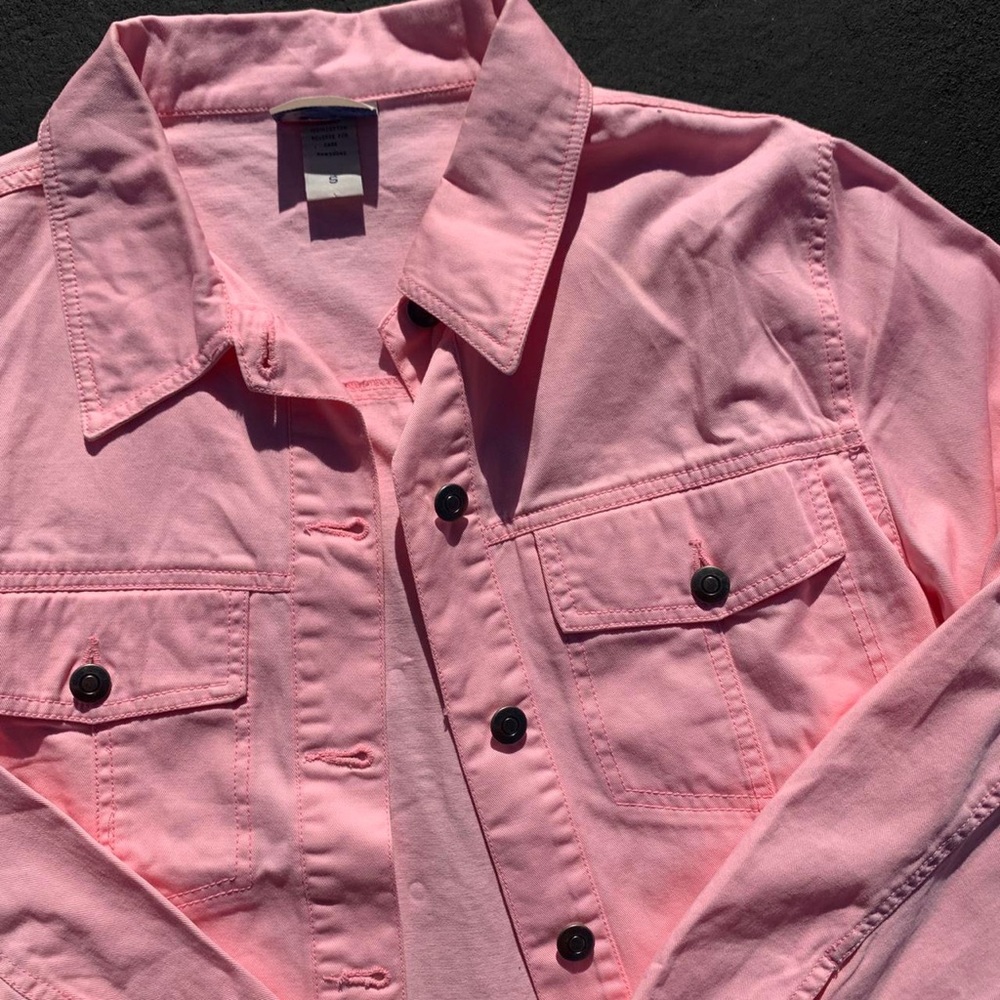 Cropped Pink Jean Jacket